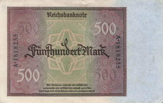 500 Mark 1922 ro.70 A